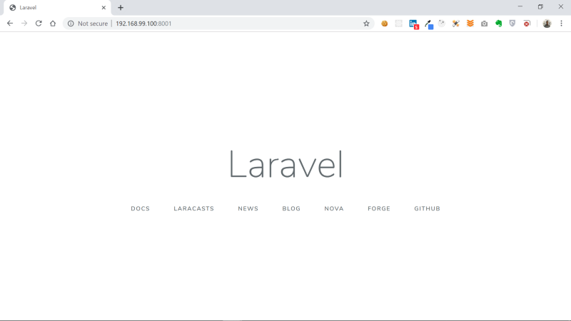 Laravel docker running on port 8001